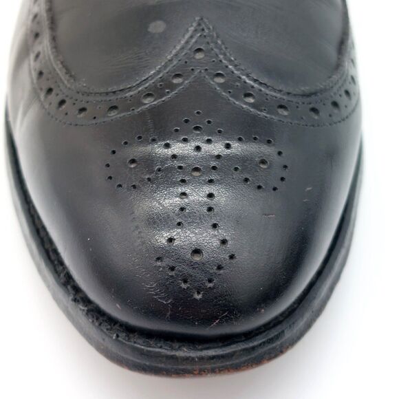 Allen Edmonds Chester Men\'s 10.5 C Black Leather Wing Tip Oxford Dress Shoes USA